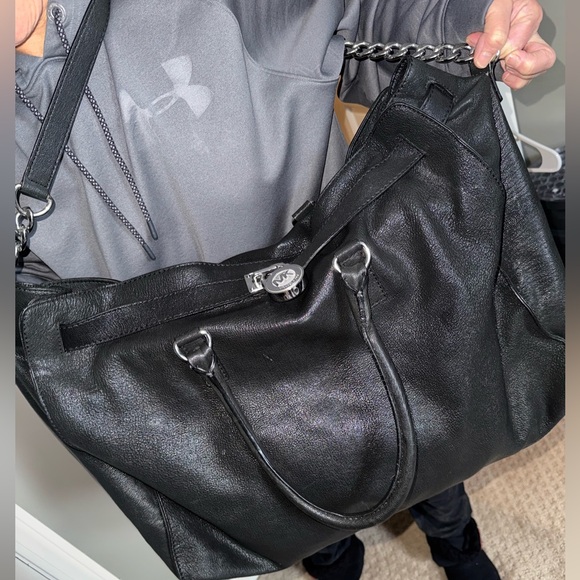 Michael Kors Black Leather Slouchy Shoulder/Duffle Bag - Picture 5 of 10